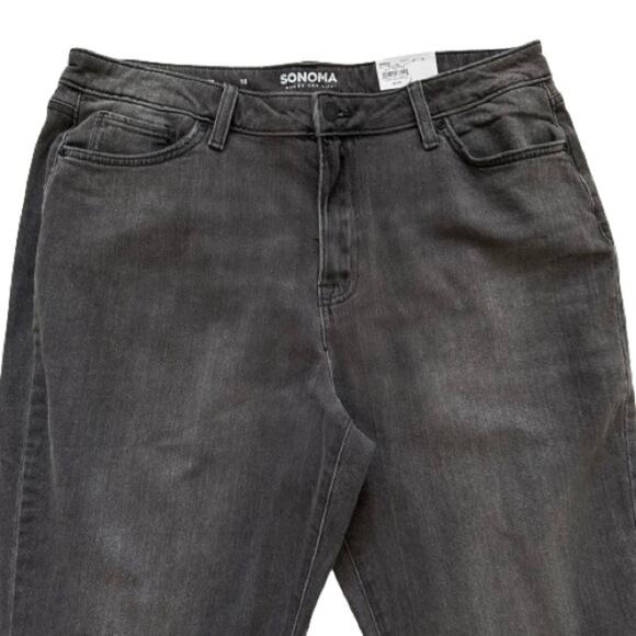Sonoma Gray Black Wash High Rise Vintage Style Straight Leg Jeans Size 18 NEW - Picture 5 of 12